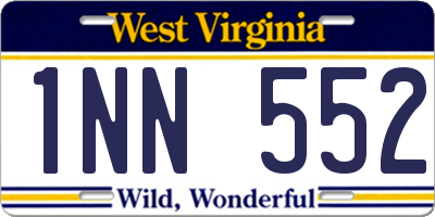 WV license plate 1NN552