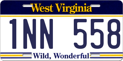 WV license plate 1NN558