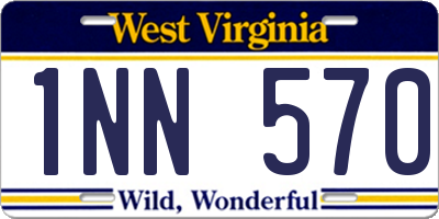 WV license plate 1NN570
