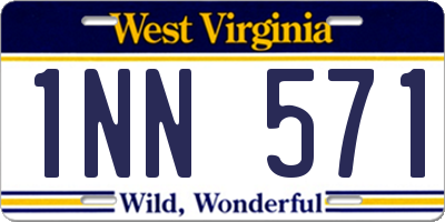 WV license plate 1NN571