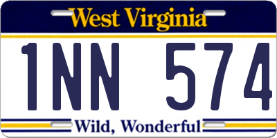 WV license plate 1NN574