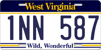 WV license plate 1NN587