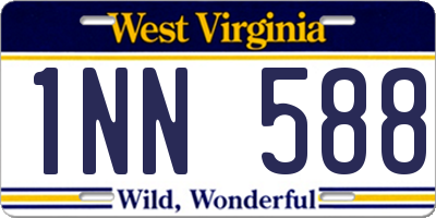 WV license plate 1NN588