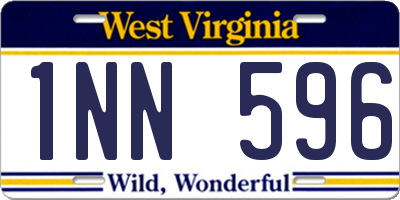 WV license plate 1NN596