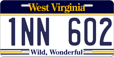 WV license plate 1NN602