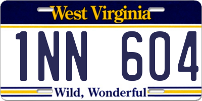 WV license plate 1NN604