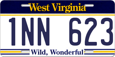 WV license plate 1NN623
