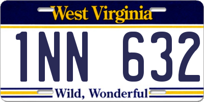 WV license plate 1NN632