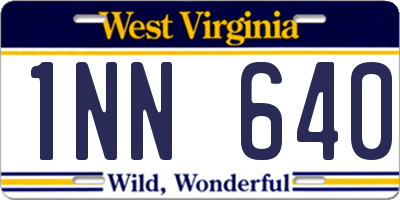 WV license plate 1NN640