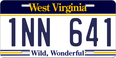 WV license plate 1NN641