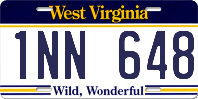 WV license plate 1NN648