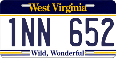 WV license plate 1NN652
