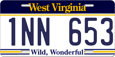 WV license plate 1NN653