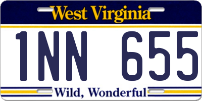 WV license plate 1NN655