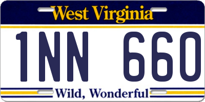 WV license plate 1NN660