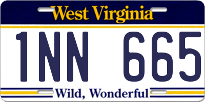 WV license plate 1NN665