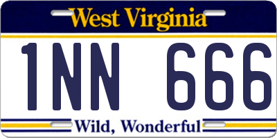 WV license plate 1NN666