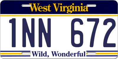 WV license plate 1NN672