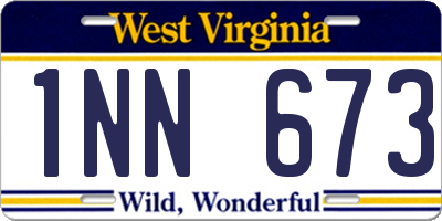 WV license plate 1NN673