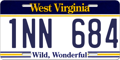 WV license plate 1NN684