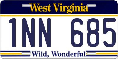 WV license plate 1NN685