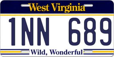 WV license plate 1NN689