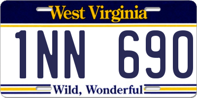 WV license plate 1NN690