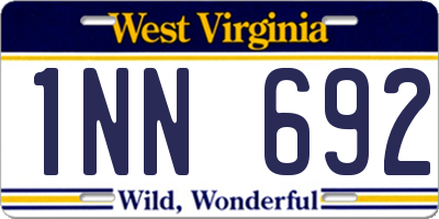 WV license plate 1NN692