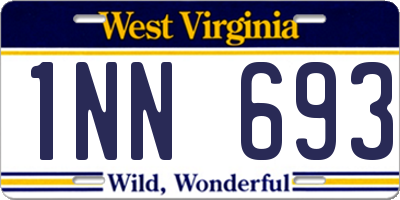WV license plate 1NN693
