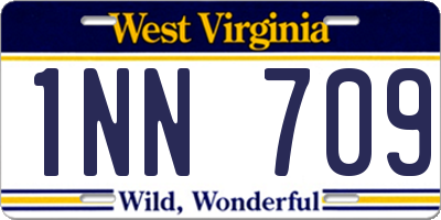 WV license plate 1NN709