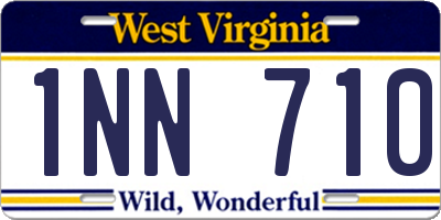WV license plate 1NN710