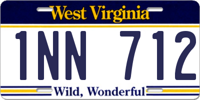 WV license plate 1NN712