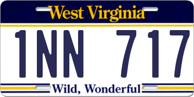 WV license plate 1NN717