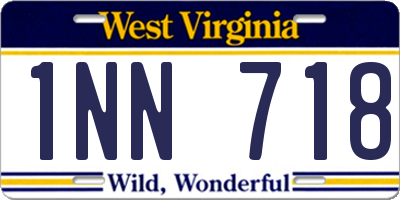 WV license plate 1NN718