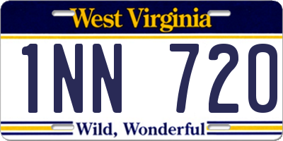 WV license plate 1NN720