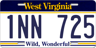WV license plate 1NN725