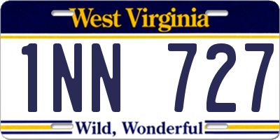 WV license plate 1NN727