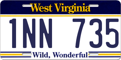 WV license plate 1NN735