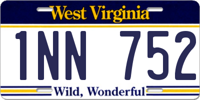 WV license plate 1NN752