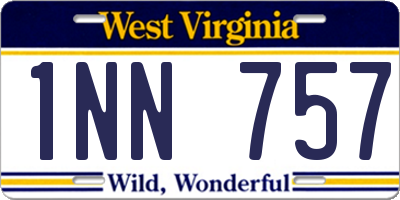 WV license plate 1NN757