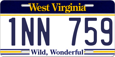 WV license plate 1NN759