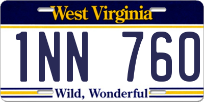 WV license plate 1NN760