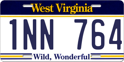 WV license plate 1NN764