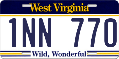 WV license plate 1NN770
