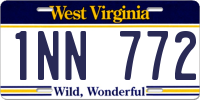 WV license plate 1NN772