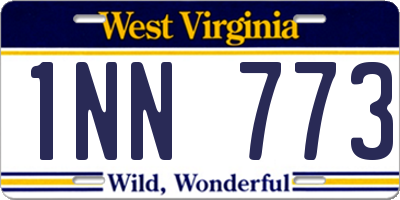 WV license plate 1NN773