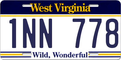 WV license plate 1NN778