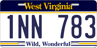 WV license plate 1NN783