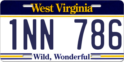 WV license plate 1NN786