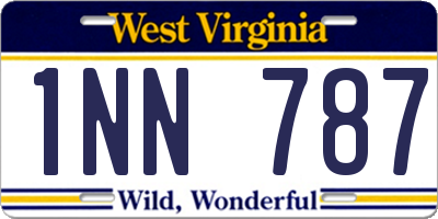 WV license plate 1NN787
